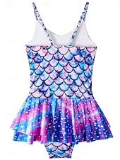 preiswerte Einteiliger Badeanzug-Kinder Mädchen Badeanzug Outdoor Strand Grafik Urlaub Tropisch Mode Badeanzüge Ab 4 Jahren Sommer Blau Purpur