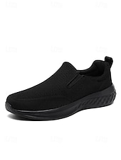voordelige Heren-Grijze gebreide instapsneakers voor heren – lichtgewicht casual schoenen voor eiland- en cruisevakanties, ademende schoenen voor op reis en in resorts.