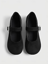 voordelige Platte damesschoenen-Dames Mary Jane platte schoenen met brede pasvorm in koffiekleur – comfortabele, casual platte schoenen met ronde neus en gesp met strasssteentjes, geschikt voor werk, dagelijkse wandelingen en buitenactiviteiten.