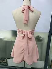 tanie Prosta sukienka-Damskie Sukienka mini Biała sukienka Czarna sukienka Elegancka sukienka Moda Gorący Klasyczny Codzienny Na zewnątrz Plaża Luźna Równina Bez rękawów W serek Czarny Biały Rumiany róż Czerwony Lato