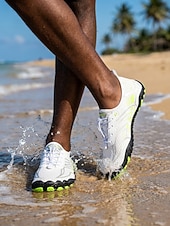 economico Uomini-Scarpe da acqua da uomo bianche ad asciugatura rapida, leggere, traspiranti, antiscivolo, ideali per attività acquatiche, nuoto, passeggiate sulla spiaggia, trekking fluviale, kayak e avventure all'aria aperta.