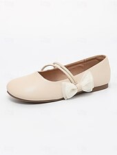 abordables Ballerines femme-Ballerines Mary Jane beiges à nœud, confortables pour femme, à largeur large, idéales au quotidien, au travail ou pour un mariage. &amp; occasionnel