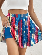  Per donna Gonna da vacanza Elegante Moda Abbigliamento da Spiaggia Casual Sopra il ginocchio Vita Alta Gonne Grafico Stampato Elasticizzato Quotidiano Spiaggia Rosso Blu Blu pallido Estate