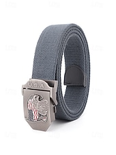 זול אביזרים-חגורת פוליאסטר מתכווננת לגברים עם אבזם דגל אמריקאי, חגורת מותן פטריוטית רב-צבעונית לאירועי יום השנה ה-250 לארה"ב, יום העצמאות, טיולים, חופשות ולבוש ספורטיבי קז'ואל