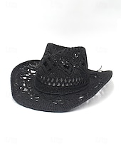 Χαμηλού Κόστους Ανδρικά καπέλα-Ανδρικό ψάθινο καουμπόικο καπέλο western σε πολλά χρώματα, υφαντό καλοκαιρινό καπέλο ηλίου για διακοπές στην παραλία, ρούχα western στυλ, ρούχα σε θέρετρα και καλοκαιρινά πάρτι