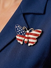 Недорогие Аксессуары-Женская брошь-булавка из сплава с изображением флага США, представленная в нескольких вариантах, идеально подходит для празднования 250-летия США, Дня независимости, вечерних мероприятий и торжественных случаев.