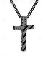 economico Accessori-Collana da uomo con ciondolo a croce in acciaio inossidabile, gioielli religiosi multicolore, catena cristiana minimalista per il 250° anniversario degli Stati Uniti, il giorno dell'indipendenza, abbigliamento casual, viaggi e vacanze.