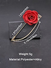 abordables Boda ACC-Pin de solapa con flor de poliéster elegante para hombre: múltiples opciones de color, elegante y moderno, perfecto para bodas y fiestas.
