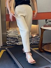 cheap Pants-Women's Chinos Harem Pants Vacation Streetwear Casual Ankle-Length Medium Waist Plain Pocket Elastic Waist Comfy Comfort Breathable Micro-elastic Daily Outdoor Streetwear Black White Summer Spring