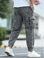 Χαμηλού Κόστους Στρατιωτικά παντελόνια-Ανδρικά Παντελόνια με τσέπες Τζόγκερ Παντελόνια Casual παντελόνι Παντελόνια με οξύ Κορδόνι Ελαστική μέση Σκέτο Άνεση Πλήρες μήκος Causal Καθημερινά ΕΞΩΤΕΡΙΚΟΥ ΧΩΡΟΥ Μοντέρνα Κομψό στυλ street Γκρίζο