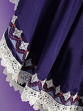 abordables Tops bohèmes-Femmes Chemisier Dentelle Broderie Couleur Unie Bohème Vacances Occasionnel Manche 3/4 Col ras du cou Hauts Réguliers Quotidien Bleu Blanche Été Printemps Automne