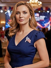 tanie Akcesoria-Zestaw broszek patriotycznych dla kobiet, ze stopu metali, w kolorze złotym i srebrnym, 2-częściowe przypinki z flagą USA, idealne na 250. rocznicę USA, Dzień Niepodległości i na co dzień