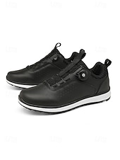 cheap Men's Golf Shoes-Men's Golf Shoes with Adjustable BOA Fit System – Premium Faux Leather, Stylish White Design for Golf &amp; Outdoor Sports