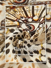 abordables vestido casual estampado-Vestido largo de gasa vaporosa con joyas de leopardo vintage