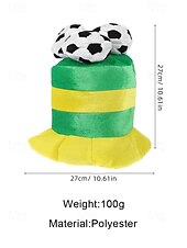 cheap Accessories-Men's Flag Color Soccer Fan Top Hat Polyester Novelty Football Hat in Multiple Colors for Soccer Matches, Supporter Events, Team Spirit &amp; Game Day Wear