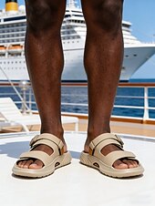 cheap Men-Men's Adjustable Double Strap Sandals, Cushioned and Lightweight, Perfect Island &amp; Cruise Footwear for Beach, Resort and Daily Vacation Wear
