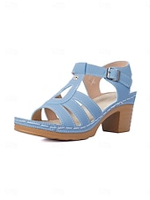 cheap Heeled Sandals-Women's Rose Pink Strappy Block Heel Sandals – Comfortable Casual Summer Shoes for Daily, Travel and Garden Wear