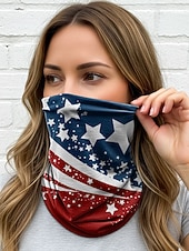  כובע ראש מודפס פוליאסטר לנשים, צווארון רב תכליתי, חגיגות 250 שנה ויום העצמאות האמריקאי, טיולים ולבוש יומיומי