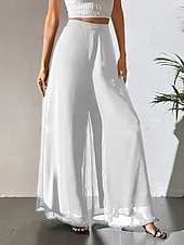  Жен. Штаны Летние штаны Мешковатые брюки Повседневные брюки Отпуск Винтаж Мода Полная длина Завышенная Полотняное плетение Карман Эластичная талия Широкие Легкость Мягкий Удобный Слабоэластичная