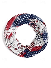  Naisten polyesteristä valmistettu USA-aiheinen hattu, monitoiminen kaulahuivi, "Jumala siunatkoon USA:ta" -design, ihanteellinen 250-vuotisjuhlaan, itsenäisyyspäivään ja jokapäiväiseen käyttöön.