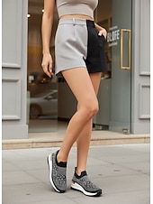 cheap Women's Sneakers-Women's Rhinestone-Embellished Black Slip-On Sneakers – Lightweight, Sparkly Fashion Athletic Shoes for Casual Wear