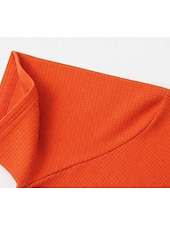 זול טי-שירט פשוטה-בגדי ריקוד נשים אוברסייז חולצה קצרה טי שירטס טופים מארג וויפל כפתור קדמי אחיד אופנתי מסוגנן קלסי שרוולים קצרים צווארון עגול קצר הנלי חולצות רגילות יומי ליציאה סוף שבוע לבן כתום קיץ אביב