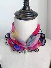 economico Accessori per le vacanze-sciarpa in chiffon di poliestere in stile bohémien da donna, stampe floreali multicolori, fascia versatile, perfetta per l'abbigliamento casual quotidiano e le vacanze al mare