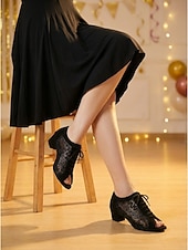 halpa Tanssisalikengät ja modernin tanssin kengät-naisten ammattitason tanssikengät - harmaat nauhalliset tanssikengät &amp;jazz-korkokengät