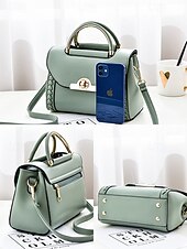 abordables Cabas et fourre-tout-Sac à main bandoulière femme en similicuir avec poignée supérieure et bandoulière réglable, élégant sac à main multicolore pour un usage quotidien décontracté, les trajets domicile-travail et les sorties en vacances.