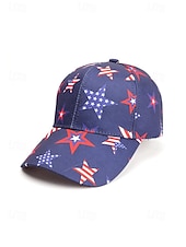  Patriotyczna damska czapka baseballowa z poliestru, z nadrukiem flagi USA w wielu stylach, regulowana, idealna na 250. rocznicę USA, Dzień Niepodległości i na co dzień.