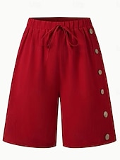 cheap Bermuda Shorts-Women's Bermuda shorts Shorts Summer Shorts Burmuda Shorts Vacation Fashion Casual Daily Knee Length Mid Waist Solid Color Plain Drawstring Elastic Waist Comfort Quick Dry Soft Inelastic Streetwear