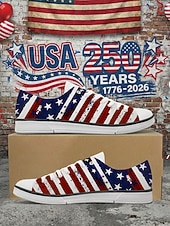 billiga Skor för män-Patriotiska herrsneakers - stjärnrandig flaggtrycksdesign för parader, 4 juli, USA:s 250-årsjubileum och avslappnade firanden