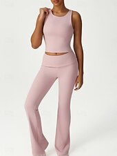 cheap Women's Shirt-Women's Solid Colored Sports Tank Top Tennis Bra Sports Bra Sleeveless Quick Dry Shockproof Moisture Wicking Breathable Tennis Pickleball Running Crew Neck Top Black Pink Blue Tennis Clothing