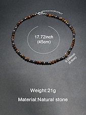 levne Dovolená příslušenství-Pánský náhrdelník s přírodními kameny v bohémském stylu, vícebarevný, ideální pro každodenní nošení i dovolenou u moře