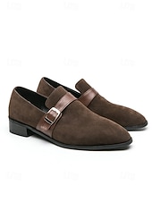 abordables Hommes-Mocassins à boucle en daim pour homme, chaussures habillées classiques à enfiler, idéales pour les soirées de villégiature, les cocktails au coucher du soleil, les mariages sur la plage, les dîners de fêtes et les vacances de luxe, dans un style chic et d