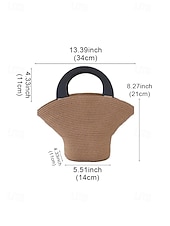 tanie Torby i torebki-Duża damska torebka ze słomy plecionej, wielokolorowa, z ekologicznego plecionego materiału, stylowa letnia torba, idealna na co dzień, na wakacje na plaży i do kurortu