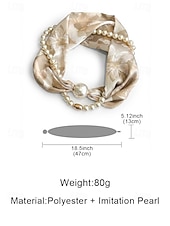 preiswerte Urlaubszubehör-Magnetische Schal-Halskette aus Polyester und Kunstperlen für Damen, modisches, mehrfarbiges Design, geeignet für Alltag, Reisen und Urlaub