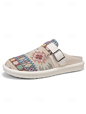 cheap Men-Men's White Canvas Slip-On Loafers with Adjustable Strap, Breathable and Lightweight, Best for Beach Vacation, Travel and Casual Outings