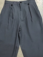 cheap Dress Pants-Men's Trousers Dress Pants Pocket Buttons Plain Comfort Breathable Full Length Outdoor Streetwear Business Vacation Fashion Black Navy Blue Inelastic