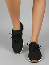 baratos Ténis de mulher-Tênis feminino branco de malha com cadarço – calçado leve, respirável e confortável para caminhadas, ideal para férias em resorts, viagens à praia e uso diário.
