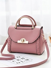 abordables Cabas et fourre-tout-Sac à main bandoulière femme en similicuir avec poignée supérieure et bandoulière réglable, élégant sac à main multicolore pour un usage quotidien décontracté, les trajets domicile-travail et les sorties en vacances.