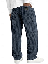 economico pantaloni casual-Per uomo Pantaloni Pantaloni in velluto a coste Pantaloni invernali Pantaloni casual Pantaloni Larghi Coulisse Multi-tasche Tinta unica Comodità Lunghezza intera Casuale Quotidiano All'aperto Moda