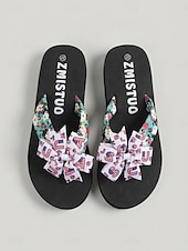  Tongs pour femmes, édition spéciale 250e anniversaire des États-Unis – sandales de plage patriotiques à imprimé floral et nœud drapeau américain, idéales pour le 4 juillet et les vacances. & été