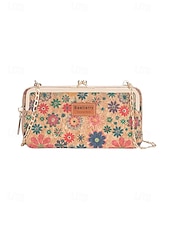 billige Crossbody-vesker-Dameveske med bohemsk mønster og trestruktur i kunstskinn, crossbody-veske med stor kapasitet og flere rom med justerbar stropp for hverdagsbruk, reise og ferie