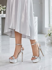 preiswerte Hochzeitsgast-Nude Plateau-Pumps für Damen – elegante Riemchenschuhe für Hochzeitsgäste, perfekt für Hochzeiten und Empfänge in der Stadt &amp;formelle Veranstaltungen