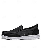 economico Uomini-mocassini slip-on in tela da uomo, leggeri e traspiranti, comode scarpe da resort all'aperto per viaggi, passeggiate e abbigliamento casual