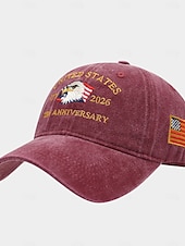  Cappello unisex 250° anniversario/indipendenza, berretto da baseball, portatile, traspirante, quotidiano, per esterni, strada, ricamo, bandiera