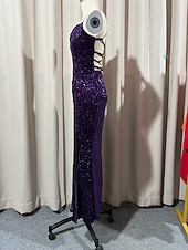 abordables Vestidos de lentejuelas-Mujer Vestido maxi Vestido de Lentejuelas Vestido de Fiesta Vestido Cóctel Vestido lencero Elegante Moda Moderno Fiesta de Noche Fiesta Boda Ajuste regular Plano Sin Mangas Correa de espagueti