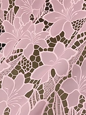 economico Abiti da cocktail-Linea ad A Lunghezza alla caviglia Lunghezza Tè Abiti da Cocktail Elegante Floreale Senza Maniche Scollo a V Matrimonio Formale Pizzo Schiena a V con Fiocco/Fiocchi Ricamo Applicazioni