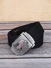 זול אביזרים-חגורת פוליאסטר מתכווננת לגברים עם אבזם דגל אמריקאי, חגורת מותן פטריוטית רב-צבעונית לאירועי יום השנה ה-250 לארה"ב, יום העצמאות, טיולים, חופשות ולבוש ספורטיבי קז'ואל